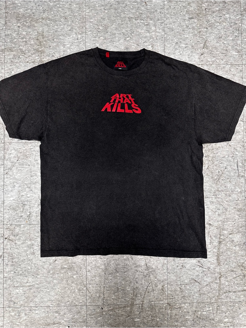 Black Short-Sleeve Crewneck T-Shirt - Red Logo